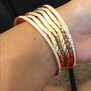 Rose gold plated bangles